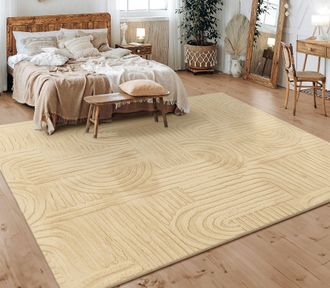 Paco Home Paco Home - Alfombra Salon De Habitacion Pelo Corto Motivo Nordica Boho Dibujo Geometrico 200x280 Cm, Beige 7