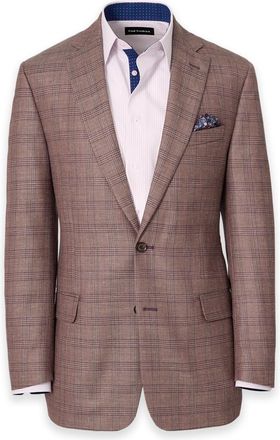 Paul Fredrick Plaid Wool Blend Single Breasted Notch Lapel Suit Jacket