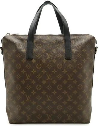 Louis Vuitton Vintage, unisex, Bruin, ONE Size, Leer, Pre-owned Monogram Macassar Kitan Tote Bag M40388
