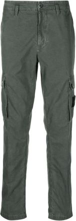 Stone Island Slim-fit Trousers, male, Green, Size: W36 Green Cargo Pants with Pockets