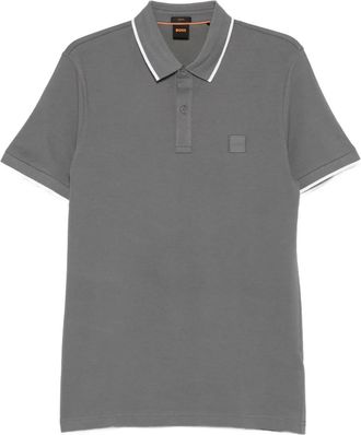 BOSS piped polo shirt - men - Cotton/Elastane - 3XL - Grey