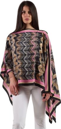 Missoni Zijden Fantasie Patroon Poncho - Dames - Ponchos - Veelkleurig - ONE Size - Jassen