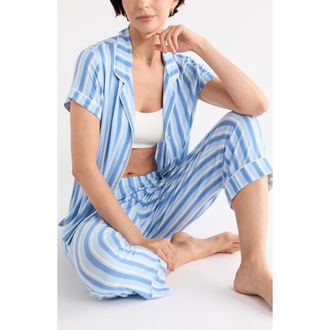 Nordstrom Rack Tranquility Cropped Pajamas in Blue Leisure Stripe at Nordstrom Rack, Size X-Small