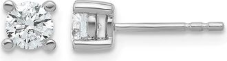 Diamond2Deal 14k White Gold 2/3 ct Round Lab Grown Diamond Stud Earrings VS Clarity, G-H Color