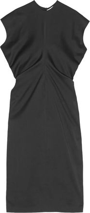 Remain Abito midi con arricciature - Nero