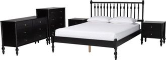 Baxton Studio Callison Spindle 5Pc Bedroom Set