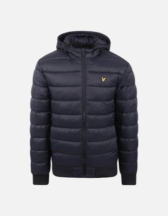 Lyle & Scott Mens Lyle & Scott Branded Dark Navy Blue Wadded Padded Jacket - Size: Regular/36