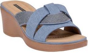 Good Choice Shoes Selva Platform Wedge Slide Sandal in Denim at Nordstrom Rack, Size 7.5