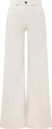 Indacum Industrie Lange Broek met Hoge Taille - Dames - Loose Fit Jeans - Beige - W31 - Jeans