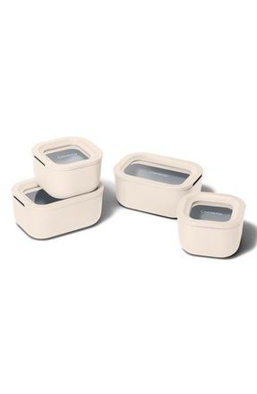 Caraway Mini Glass Food Storage 9-Piece Set in Cream at Nordstrom