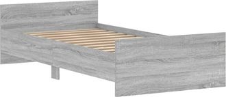 vidaXL Bed Frame without Mattress Grey Sonoma 100x200 cm Engineered Wood Vidaxl