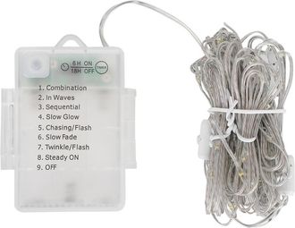 OEM Guirnalda De Luces Decorativas Con Mando A Distancia, Funciona Con Pilas, Tiene Funci&oacute;n De Temporizador Y Brillo Regulable, Apta Para Uso Interior Y E