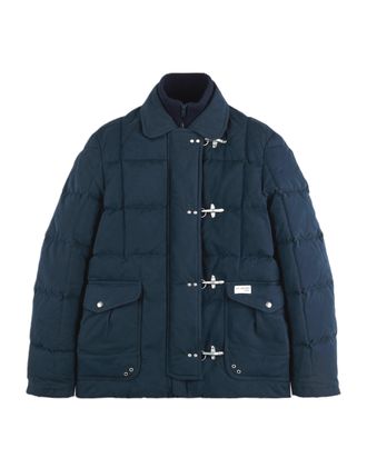 Fay Blue Quilted Toggle Classic Collar Jacket