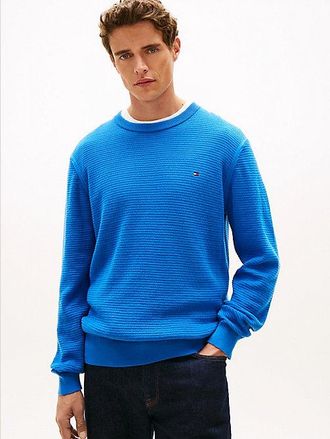 Tommy Hilfiger Textured Knit Crew Neck Jumper