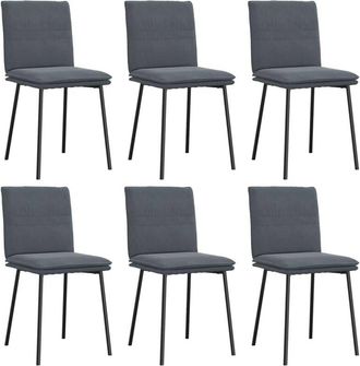 vidaXL Vidaxl - Sillas De Comedor 6 Unidades Terciopelo Gris Oscuro