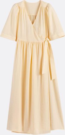 La Redoute Collections Lange overslagjurk met korte mouwen