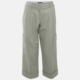 Emporio Armani Green Felt Cargo Pants