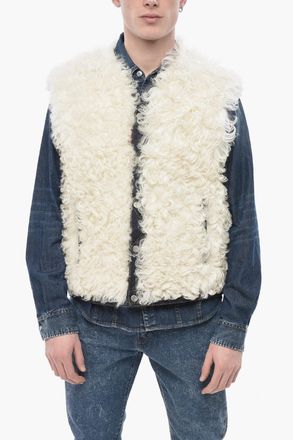 Dsquared2 Sleeveless Denim Jacket with Fur Dsquared2