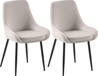 Clp Juego De 2 Sillas De Comedor Elmira Gris Metal Negro Mate