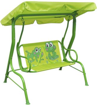 vidaXL Balanc&iacute;n Infantil De Acero Verde Vidaxl