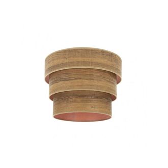 Fabrilamp Pantalla Colgante Triple Smile E27 Madera Oscura 40dx20dx26h
