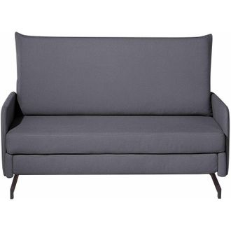 Beliani Divano letto 2 posti in tessuto grigio Belfast