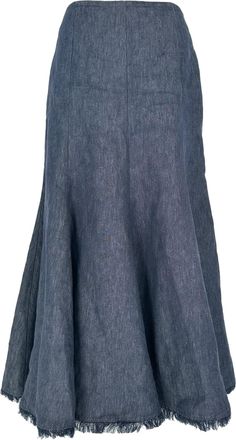 Gabriela Hearst Gabriela Hearts Midi Skirt in Blue Linen