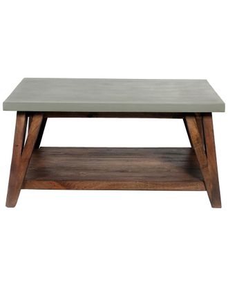 Alaterre Brookside 36Inw Wood With Concrete-Coating Coffee Table