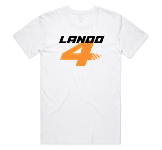 Sanfran Clothing Lando 4 Top Formula Motorsport Racing Sports Car Gift Idea Unisex T-Shirt Tee Extra Large/White