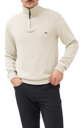 Rodd & Gunn Merrick Bay Quarter Zip Sweater in Natural at Nordstrom, Size Xxx-Large