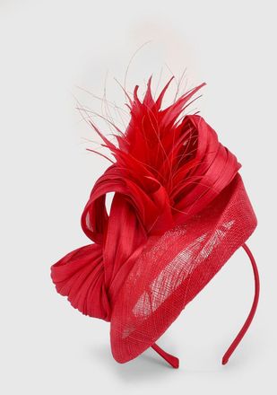 Karen Millen Womens Asymmetric Headband Fascinator - Red - One Size