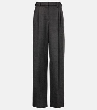 Brunello Cucinelli High-rise wool wide-leg pants