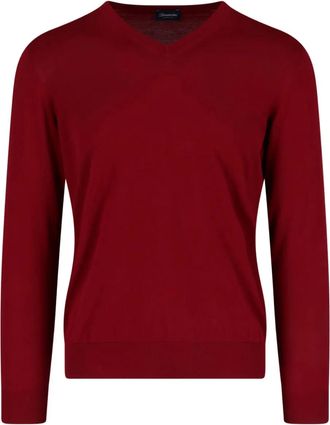 Drumohr Maglione con scollo a V - Rosso