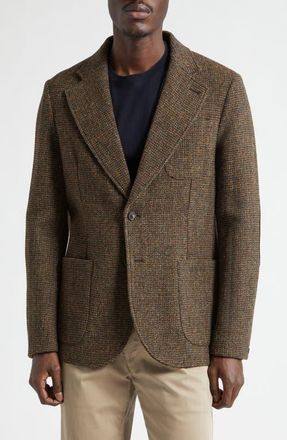 Noah Harris Tweed Wool Sack Jacket in Multi Brown at Nordstrom, Size 44