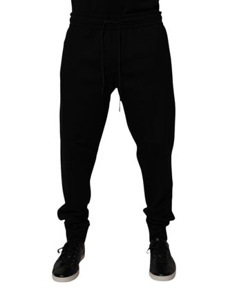 Dolce & Gabbana Mens Relaxedfit Joggers - Black Cotton - Size EU 52 (Mens)