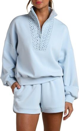 La Blanca Cloudset Lounge Half Zip Top in Drift at Nordstrom, Size X-Large