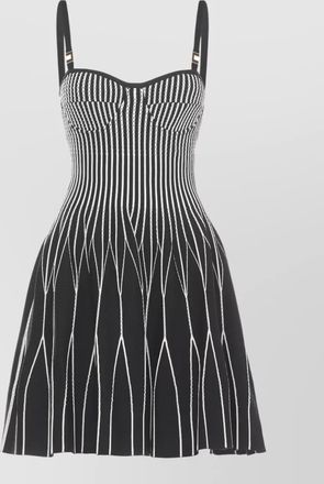 Elisabetta Franchi striped viscose dress fitted bodice skirt