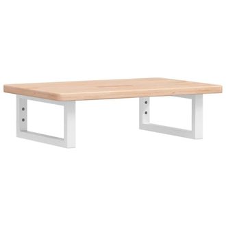 Berkfield Home Basin Shelf Wall Mounted Steel & Solid Wood Oak in Light Oak
