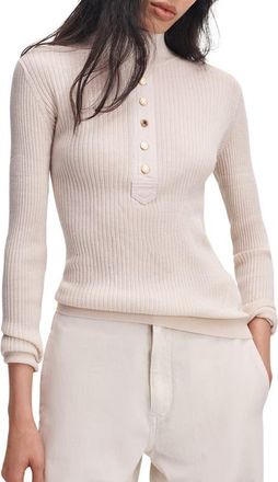 Rag & Bone Lucy Henley Wool Sweater in Ivory at Nordstrom, Size Xx-Small
