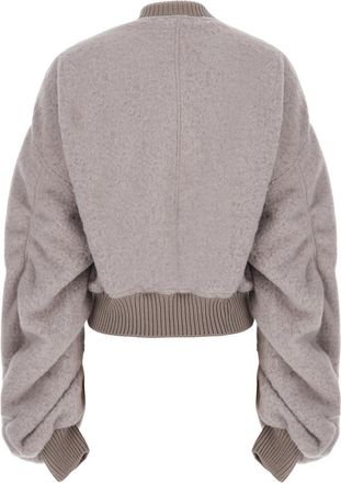 Rick Owens Womens Bomber Jacket Secchia Flight Pink Wool Coat
