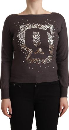 John Galliano Wool Sequined Long Sleeves Pullover Womens Sweater