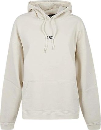 Dsquared2 Hoodie met lange mouwen - Heren - Hoodies - Beige - L - Katoen - Hoodies & sweatvesten
