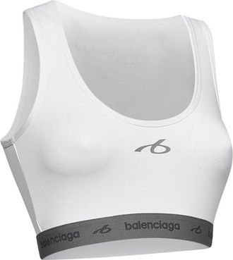 Balenciaga Womens Bra Tank Top White Cotton