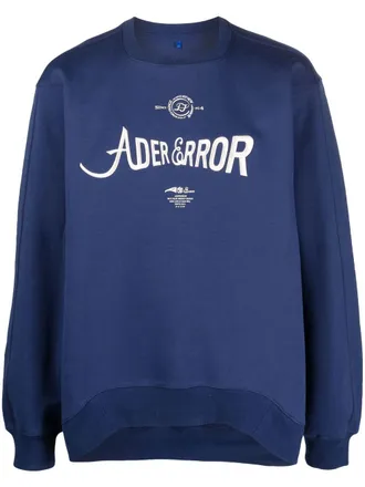 Ader Error logo-print long-sleeve sweatshirt - unisex - Cotton/Polyester - 1 - Blue