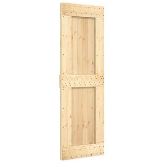 Berkfield Home Sliding Door with Hardware Set 70x210 cm Solid Wood Pine in Natural