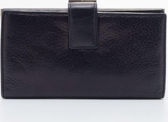 Carolina Herrera Black Leather French Continental Wallet
