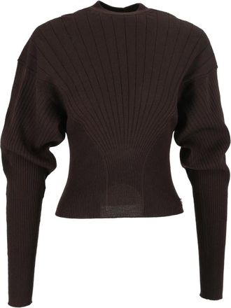 Sportmax Jersey de cuello redondo Latino - Knitwear - Mujer - Marr&oacute;n - L