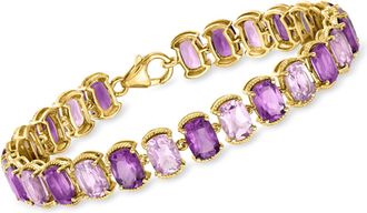 Ross-Simons Tonal Amethyst Bracelet in 18kt Gold Over Sterling