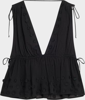 Ulla Johnson Anya Plunge V-Neck Coverup Top