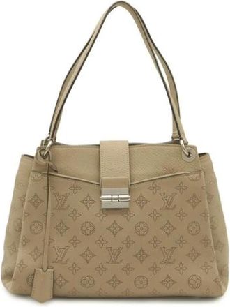 Louis Vuitton Pre-owned Mahina Schoudertas Tote - Dames - Vintage Schoudertas - Beige - ONE Size - Leer - Vintage
